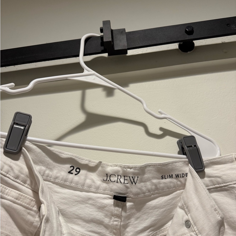 J. Crew White Slim Wide-Leg Capris